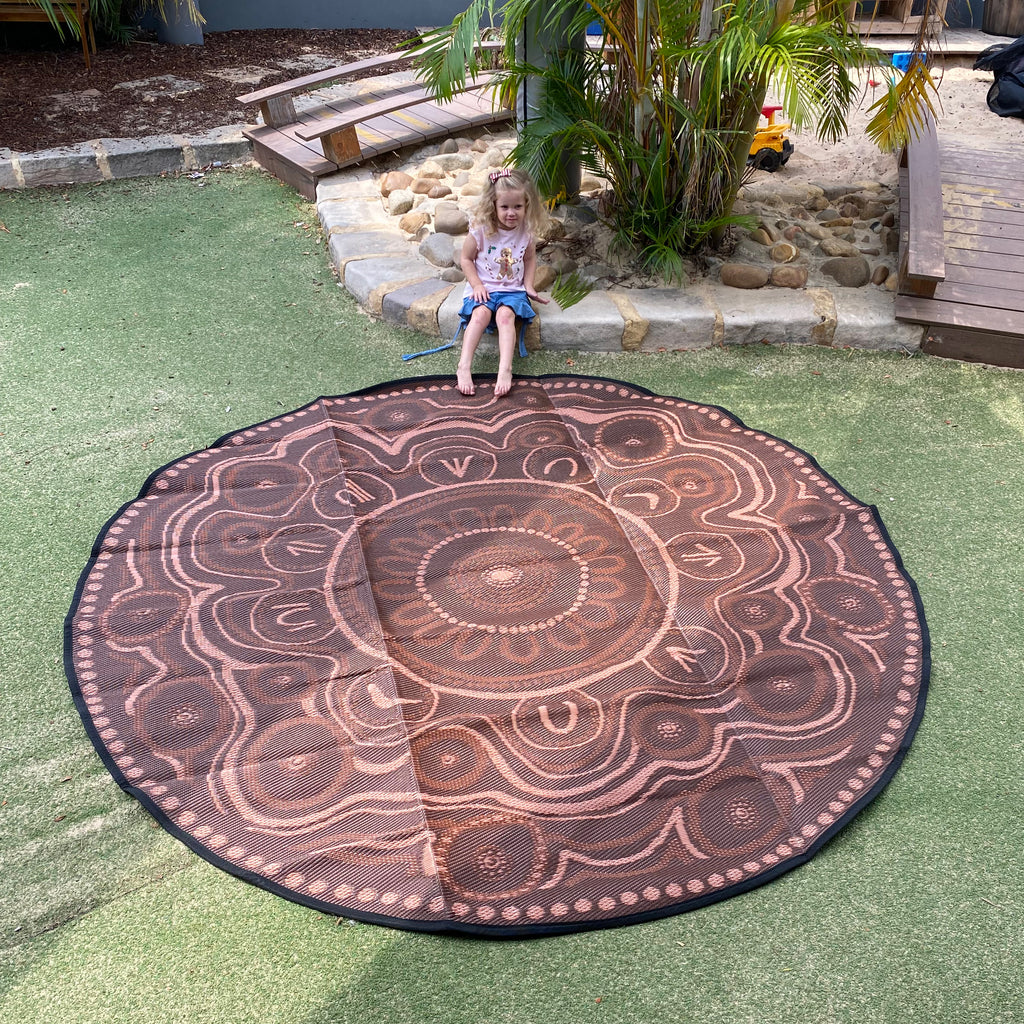 Aboriginal Art Yarning Circle Outdoor Mat